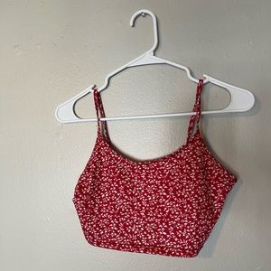 Red Floral print Cropped top